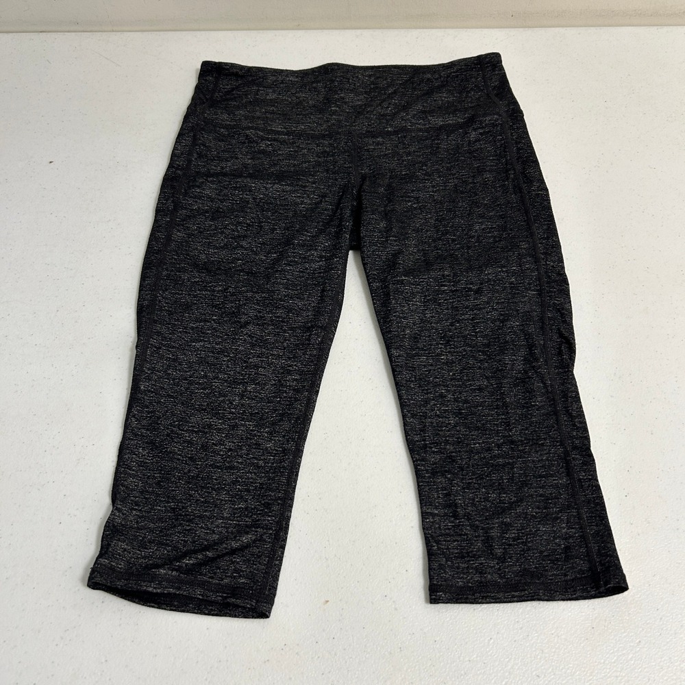 Athleta Womens Small Gray Space Dye Cropped Capri Leggings Activewear Yoga 7380